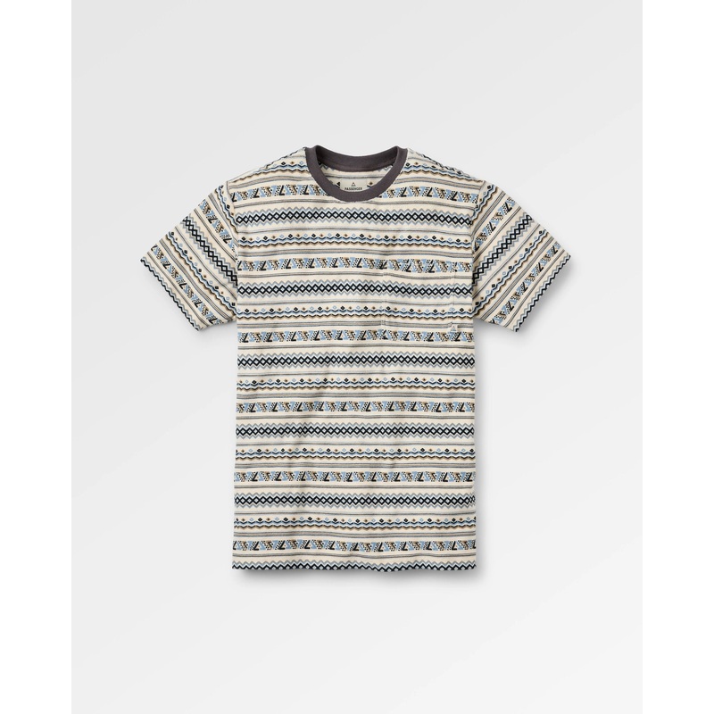 Rising Towelling T-Shirt – Geo Stripe Birch