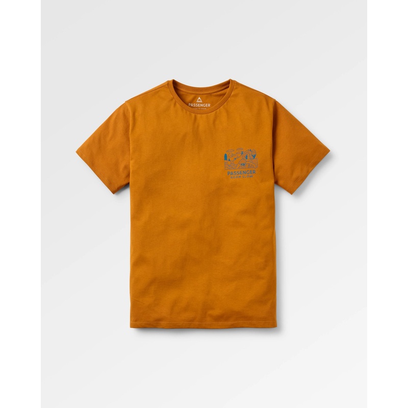 Roam Slow Men’s Recycled Cotton T-Shirt – Retro Orange