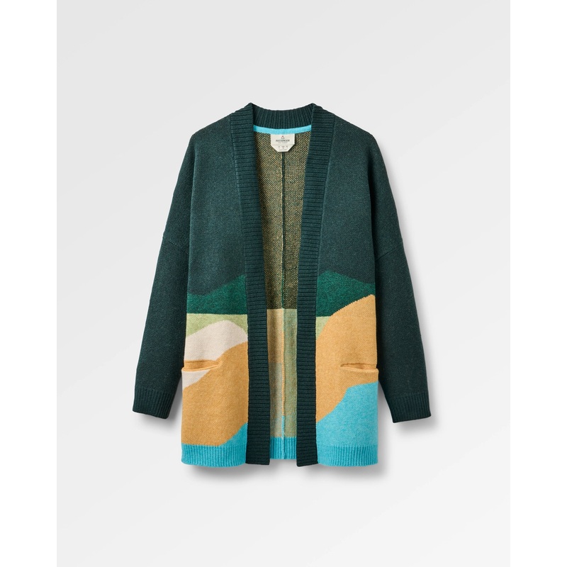 Scenic Recycled Long Knitted Cardigan – Scenic Dark Fern
