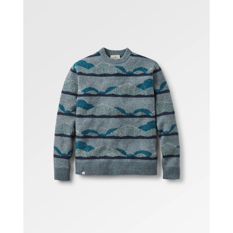 Seafoam Patterned Knitted Jumper – Scenic Stripe Blue