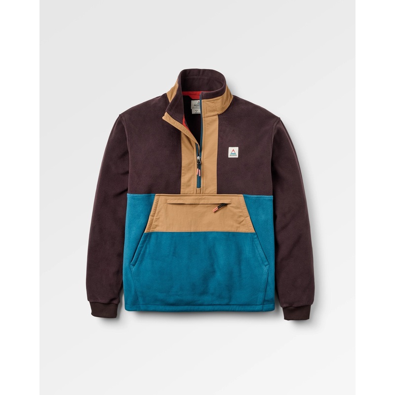 Woodland Hoodless Recycled Polartec Fleece – Espresso/Tidal Blue