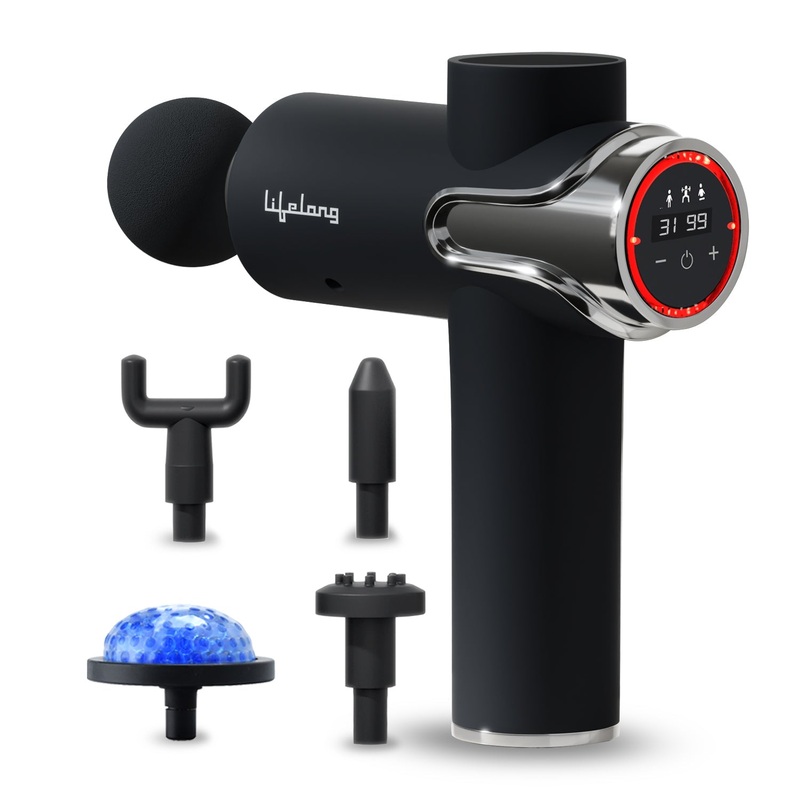 Lifelong LLGM189 Gun massager | 3 massage Modes | Additional cold compress head