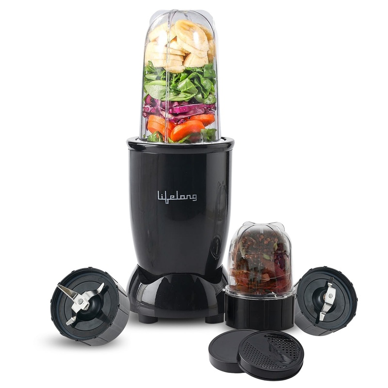 Lifelong Regalia Nutri Mixer/Grinder/Blender, Stainless Steel Blades, 2 Unbreakable Jars, 450 W