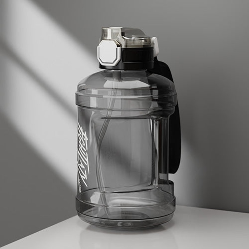 Lifelong 1.6L Gallon Water Bottle, Gym & Sports Bottle for Men, Women & Kids (Plastic, Black)