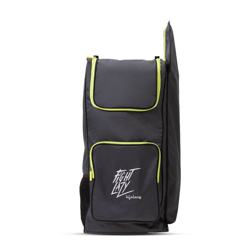 Lifelong Cricket Kit Bag | Dedicated Bat Pocket | Durable Construction | Adjustable Shoulder Straps – Grey Colour