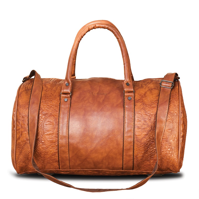 Lifelong Leatherette Duffle Bag for Travel for Men and Women – Tan