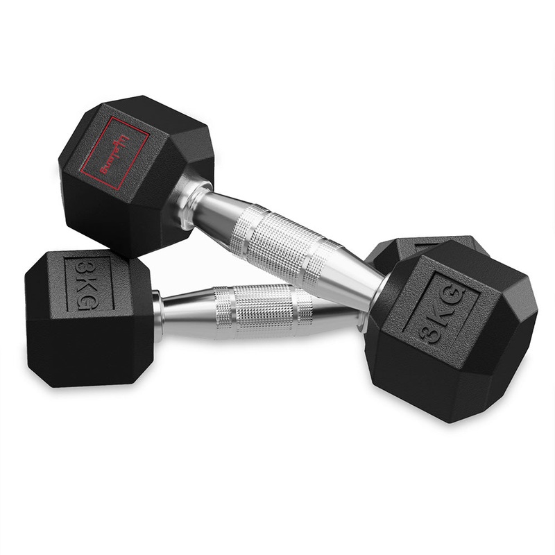 Lifelong LLHRD04 RubberCoated Hex Dumbbells Set – 6kg (Pair) with Hex Design & NoRoll Grip