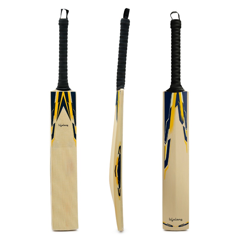 Lifelong Poplar Wood Cricket Bat – Lightweight Tennis Ball Bat with Grip, for Adults & Tournament Play