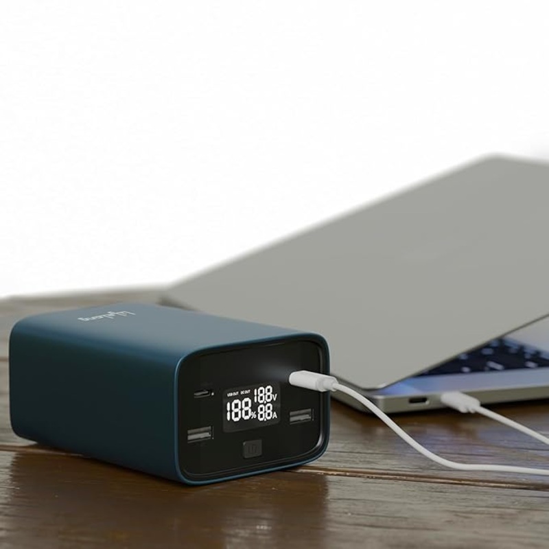 100W 27000mAh 4-in-1 Fast Charging Laptop Power Bank  Metallic Blue