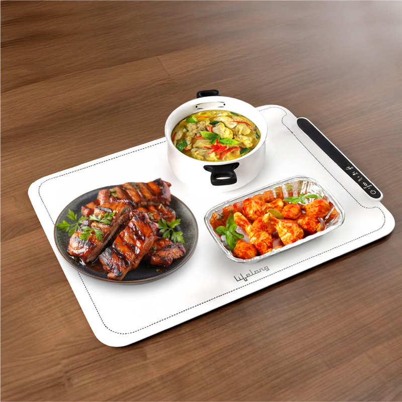 Electric Food Warmer – 250 W | Roll Up Silicon Heating Mat | Adjustable Temperature Control with Touch | Even Warming Tray for Dining, Parties & Events | Auto Shut-Off