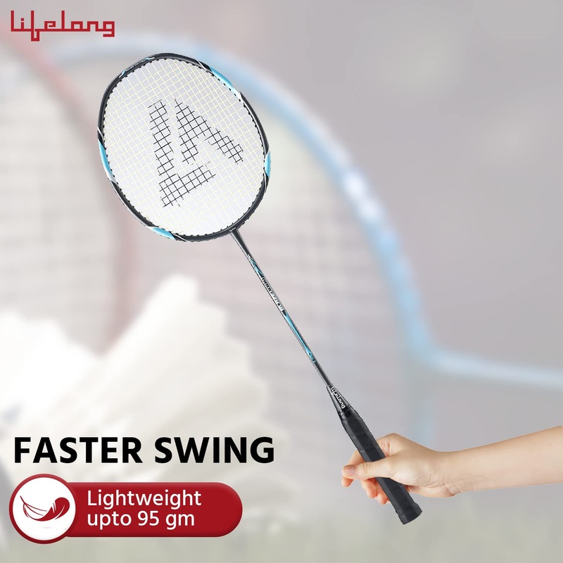 Lifelong Badminton Racquets Blaze1000 Single Piece Graphite Shaft (LLBDR91, Grey)