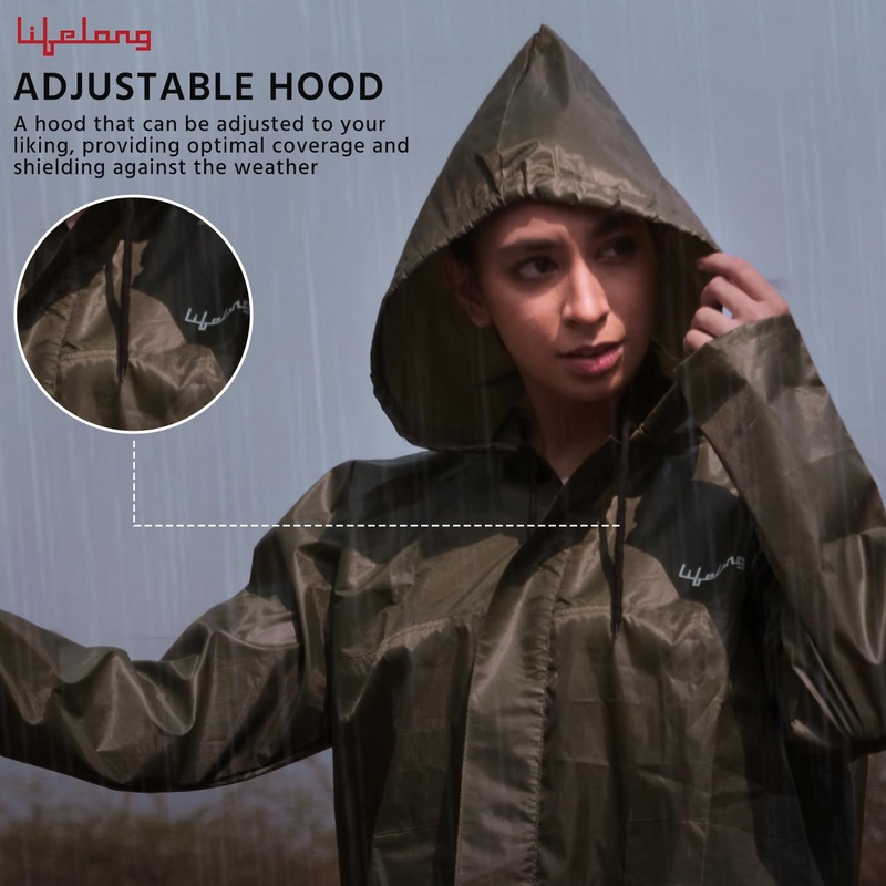 Lifelong Raincoat for Women – Lightweight Waterproof Raincoat with Adjustable Hood