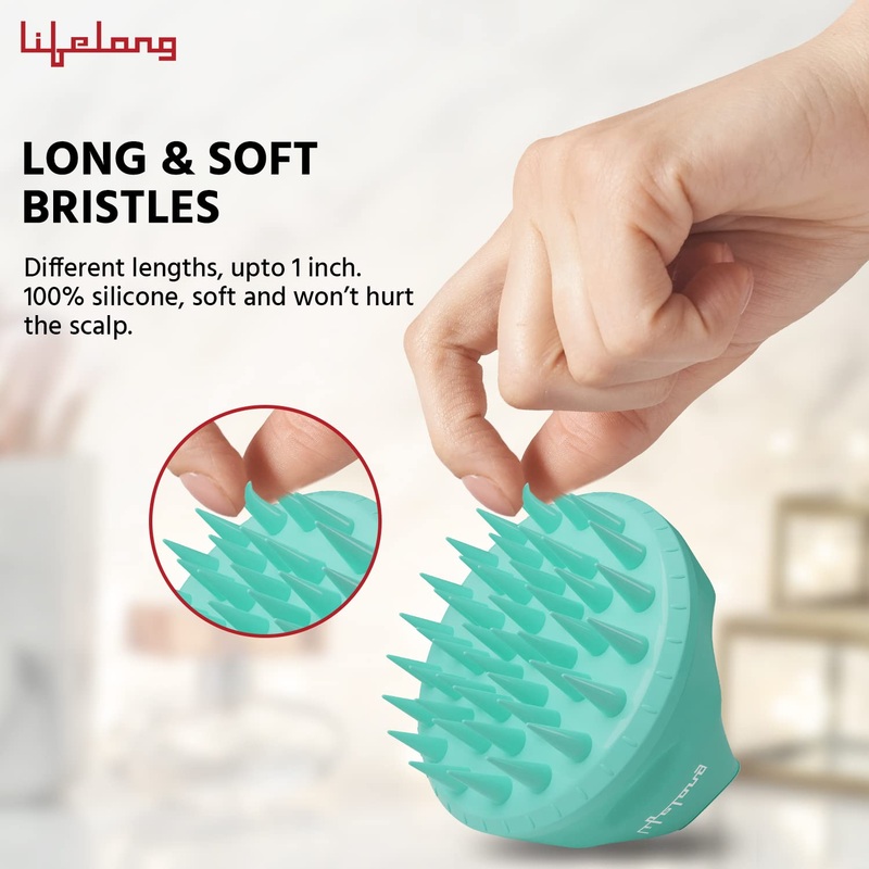 Lifelong Silicone Scalp Massager Shampoo Brush with Body Scrubber