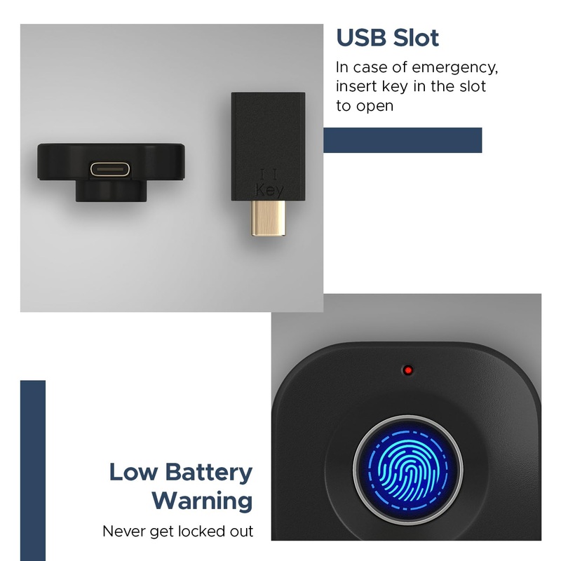 Lifelong Smart Biometric Fingerprint Touch Wardrobe Lock | Keyless Cabinet & Drawer Lock