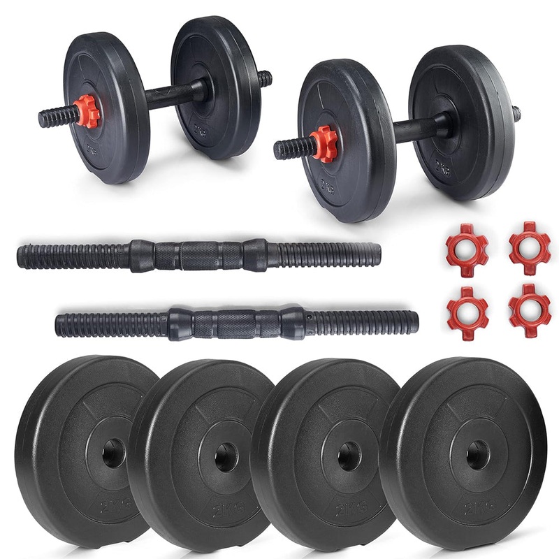 PVC Plate 2kg*4= 8kg with dumbbell Rod
