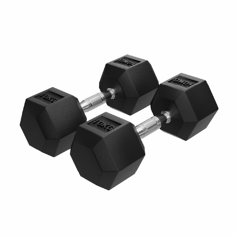 Rubber Hex Dumbells 2*10 Kgs