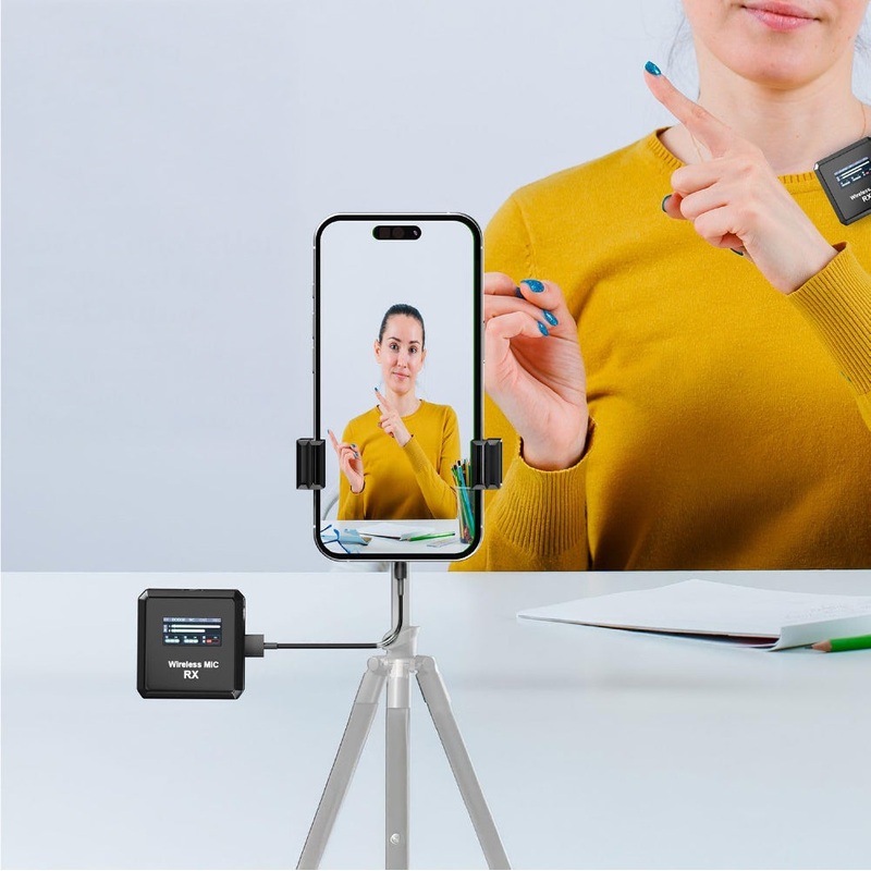 Wireless Mic – ANC Noise Cancellation, 360 Sound, 100m Range, 15 Hr Playtime, Type C, Bluetooth Mic for YouTube, Vlogging, Video & Audio Record | Collar Microphone for DSLR, Android & iPhone