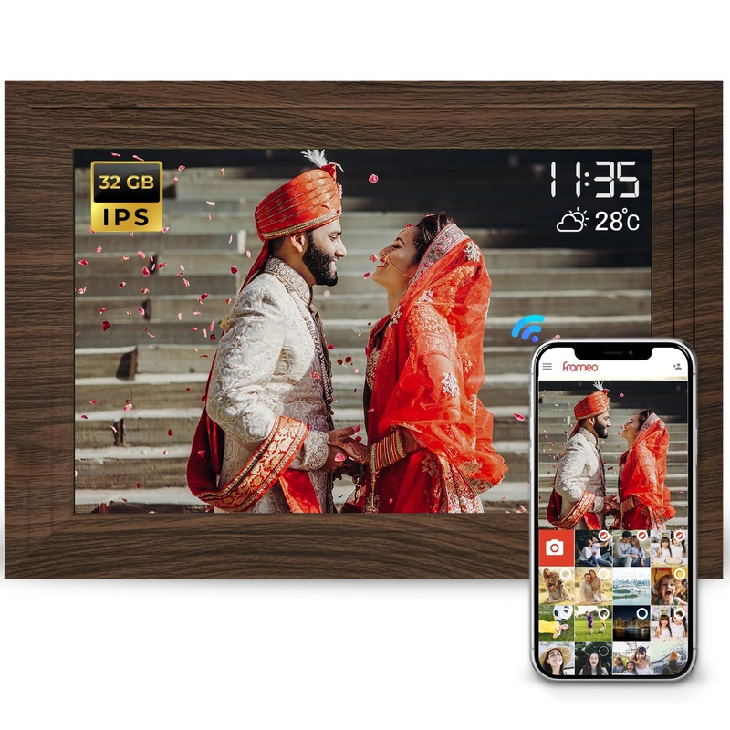 Electronics 10.1 Inch (25.65 CM) Digital Photo Frame with Slideshow, Video & Sound | Share Files with Frameo App