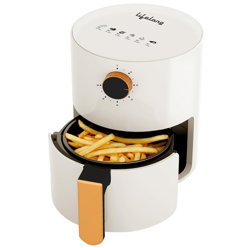 Lifelong Air Fryer | 1 Year Warranty | 800W, 2.5L, Air Fryer for Home, Electric Air-Fryer with 360 Hot Air Circulation Technology & Timer Control, Oil Free Fryer for Bake & Toast