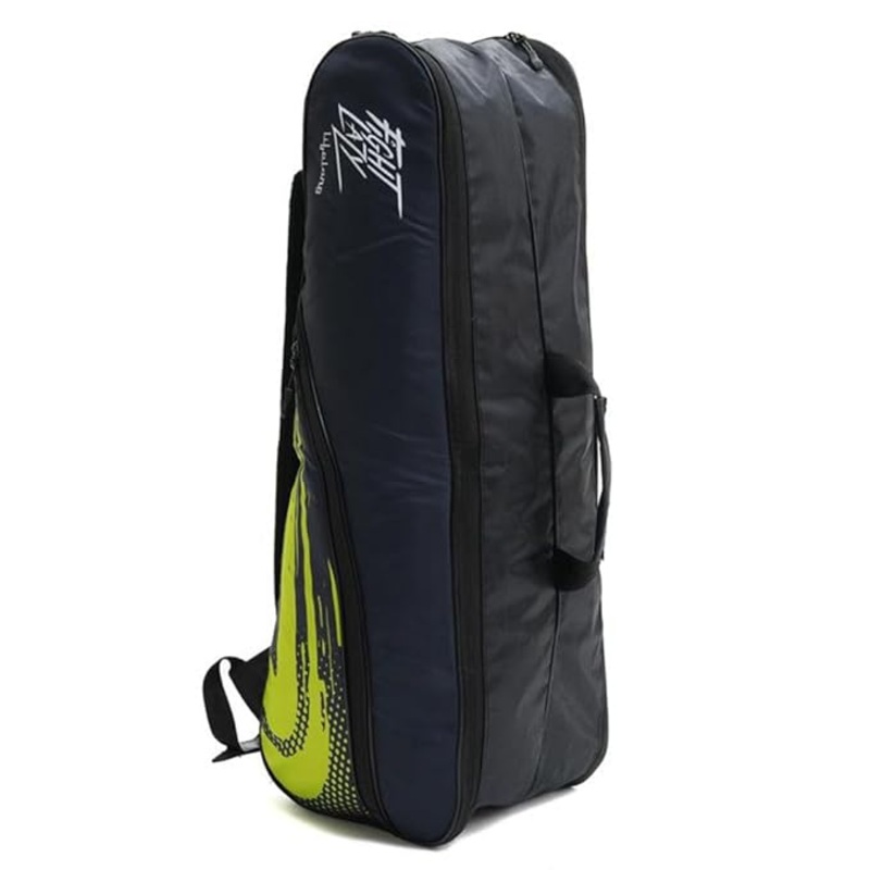 Lifelong Badminton Kit Bag  Dual Compartments, Water-Resistant, Black & Green