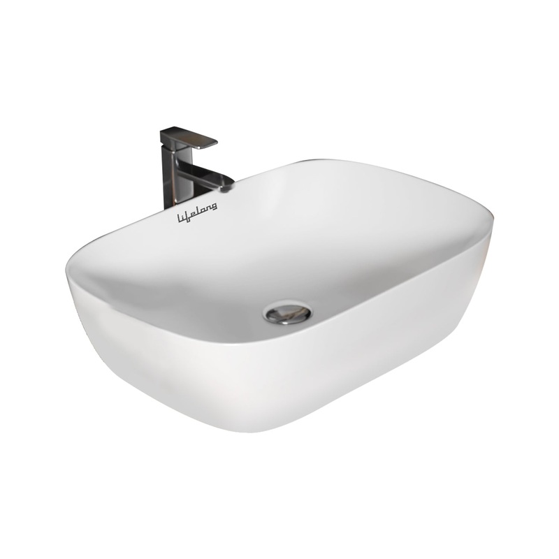 Lifelong Ceramic Tabletop Wash Basin, Stylish & Space-Saving Countertop Sink