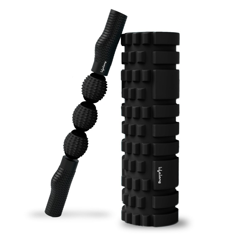 Lifelong LLFRC03 Massage Kit: Foam Roller and Massage stick(Black)