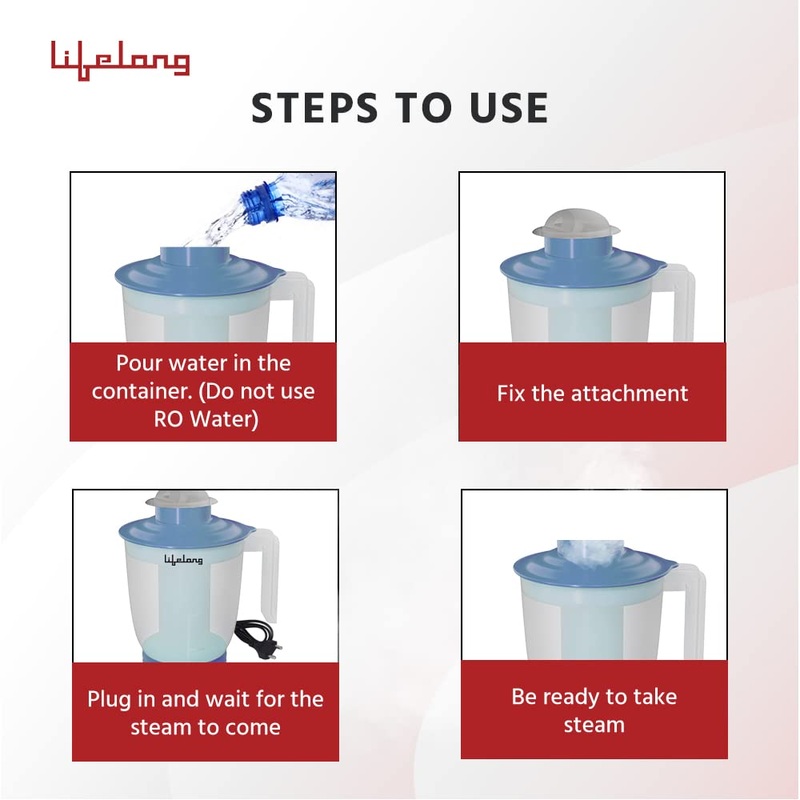 Lifelong LLS99 Blue Facial Steamer, 450ml, Hydrating, Pore Opening, Plastic, For Adults & Kids