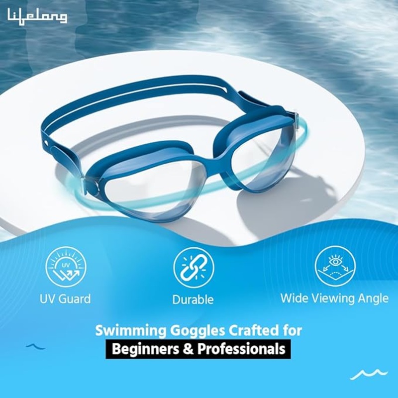 Lifelong Swimming Goggles  UV Protection, Anti-Fog Glasses with Adjustable Strap