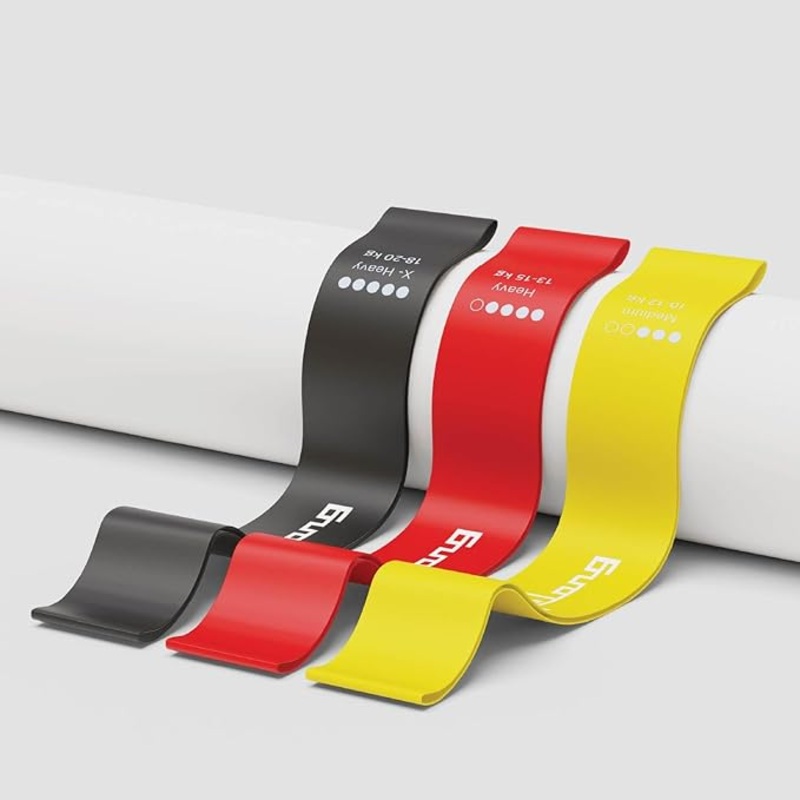 Mini Resistance Bands Set of 3  Medium to Extra Heavy Strength (1020kg)