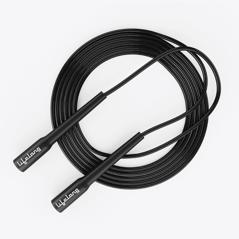 Skipping Rope for Men, Women & Kids  Tangle-Free Jump Rope for Fitness & Weight Loss (Black)