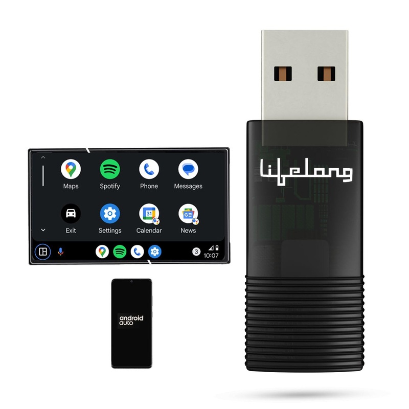 Wireless Android Auto Adapter | Compatible with Android | Stick Cast – Bluetooth & Wi-Fi (LLECA20)