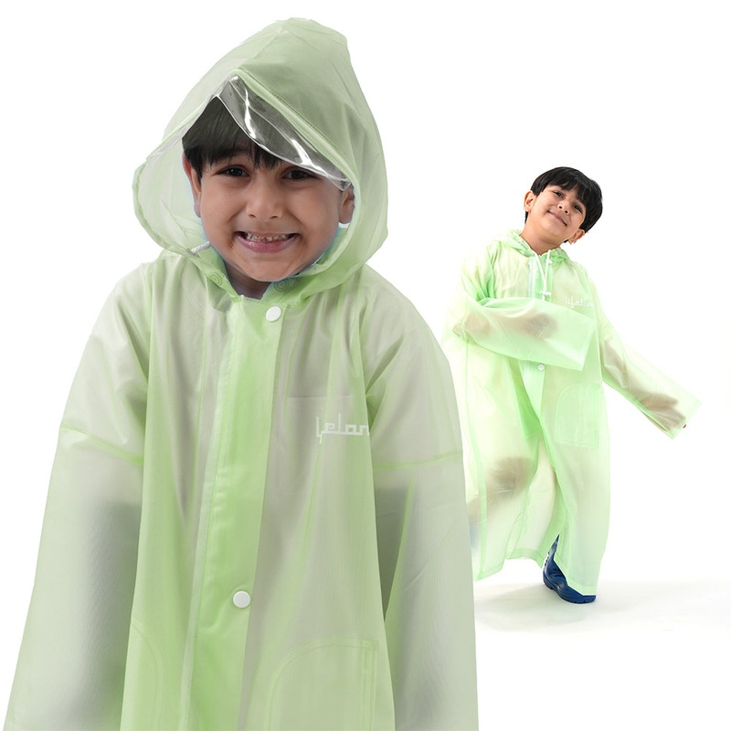 Campaign Kids Plain Hooded Raincoat with School Bag & Side Pocket
