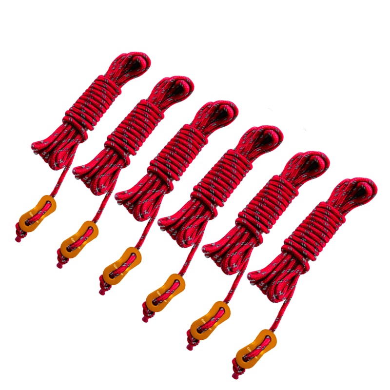 GEERTOP 4mm Reflective Tent Guyline with Tightener 6 Pack