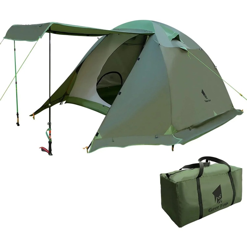 GEERTOP Topload4 4 Person 4 Season Waterproof Camping Tent – Green