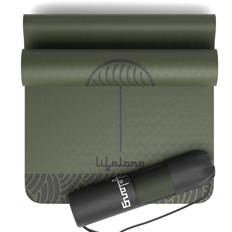 Lifelong 6mm TPE Yoga Mat  Non-Toxic, Sweat-Resistant with Carry Bag