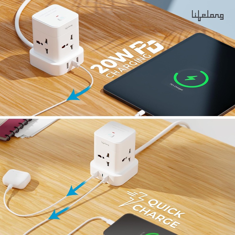 Lifelong Cube Plus Extension Board 7-in-1 | 1500 Watt