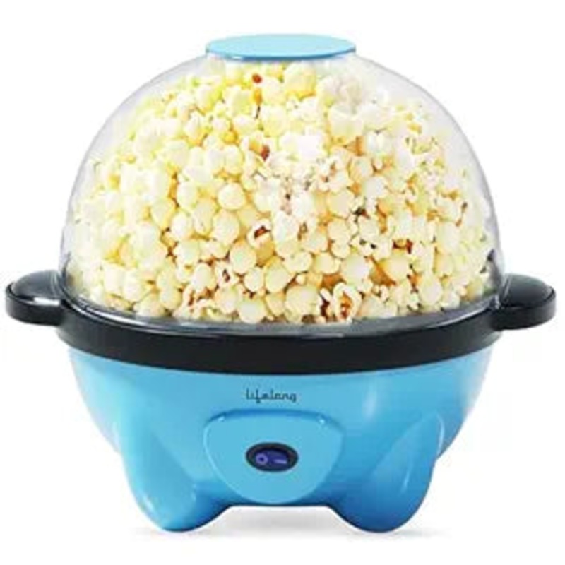 Lifelong Electric Popcorn Maker  Non-Stick, Oil Use, Serving Bowl Lid (LLEPM09)