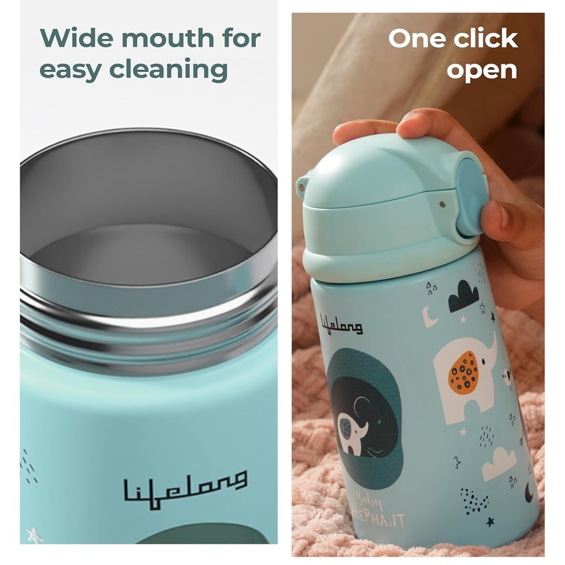 Lifelong Kids Double Walled Vacuum Insulated Bottle with Sippy Sipper