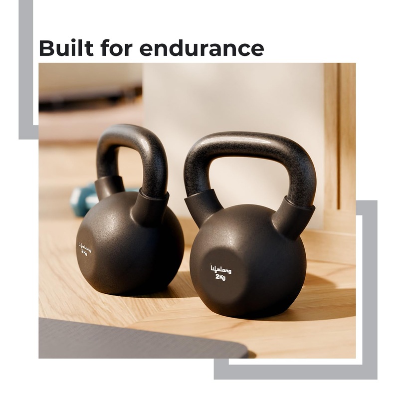 Lifelong Neoprene cast Iron Kettlebells 02Kg – Black