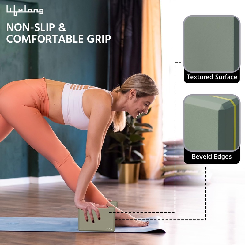 Lifelong Yoga Blocks – Dual Colour Yoga Bricks Pack of 1 for Men & Women