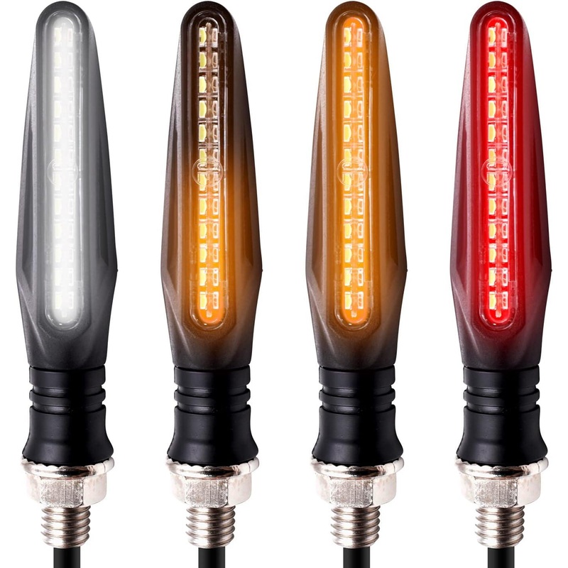 Motorcycle LED Turn Signals Flowing Brake Running Lights 12V