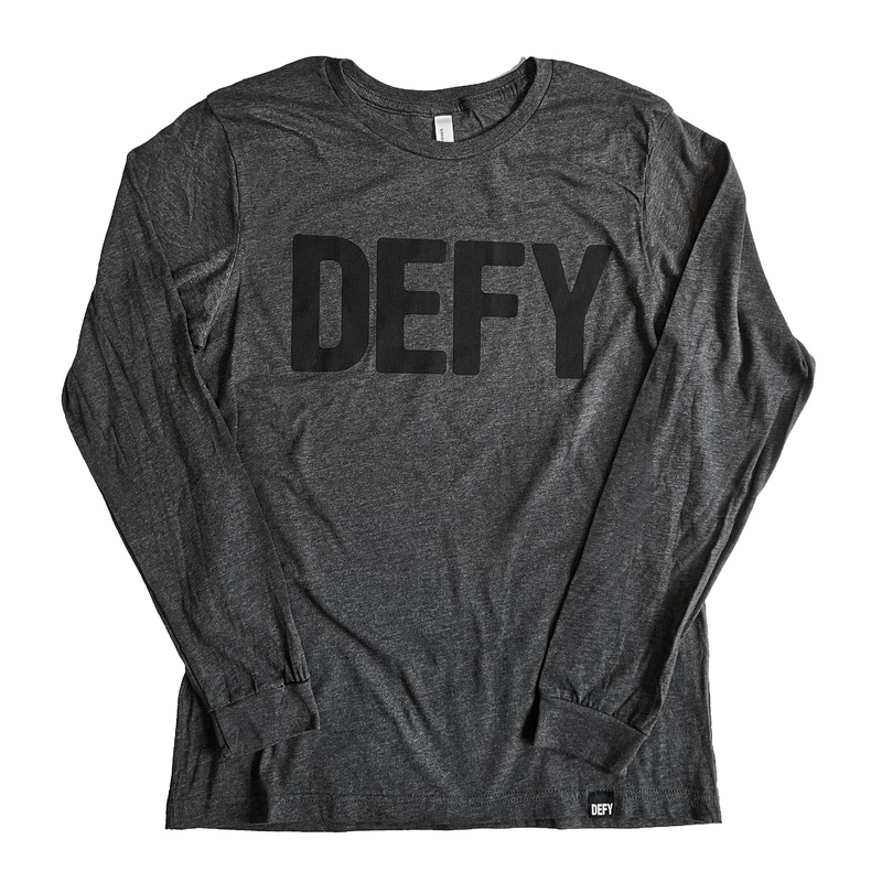 DEFY Tee / Dark Grey Heather Long Sleeve