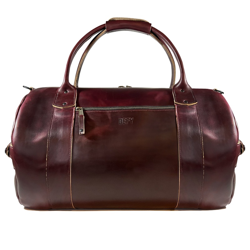 The Ultimate Overnighter / Horween OxBlood Leather / Autumn Plaid Lining Bundle / Ships in 10-12 Weeks