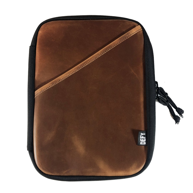 The Void Horween Cavalier Whiskey Leather x Ballistic Nylon Admin Pouch | Large