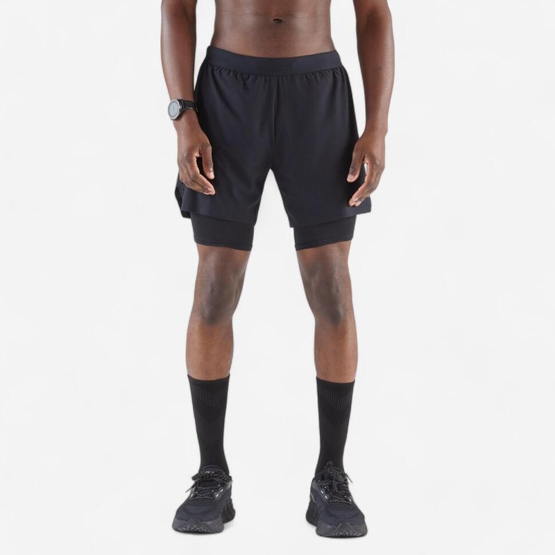 Kiprun Men’s Run 500 2-in-1 Compression Running Shorts