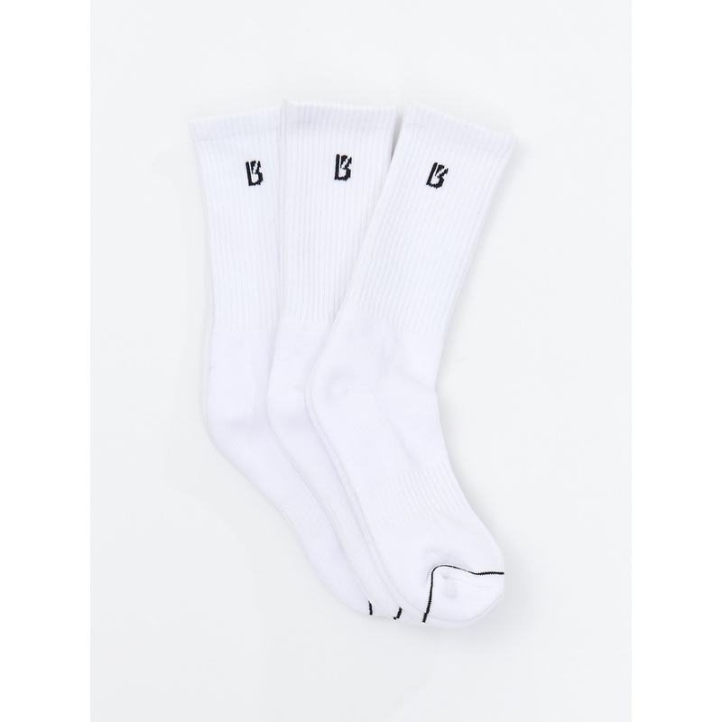 3 Pack Full Crew Socks – White