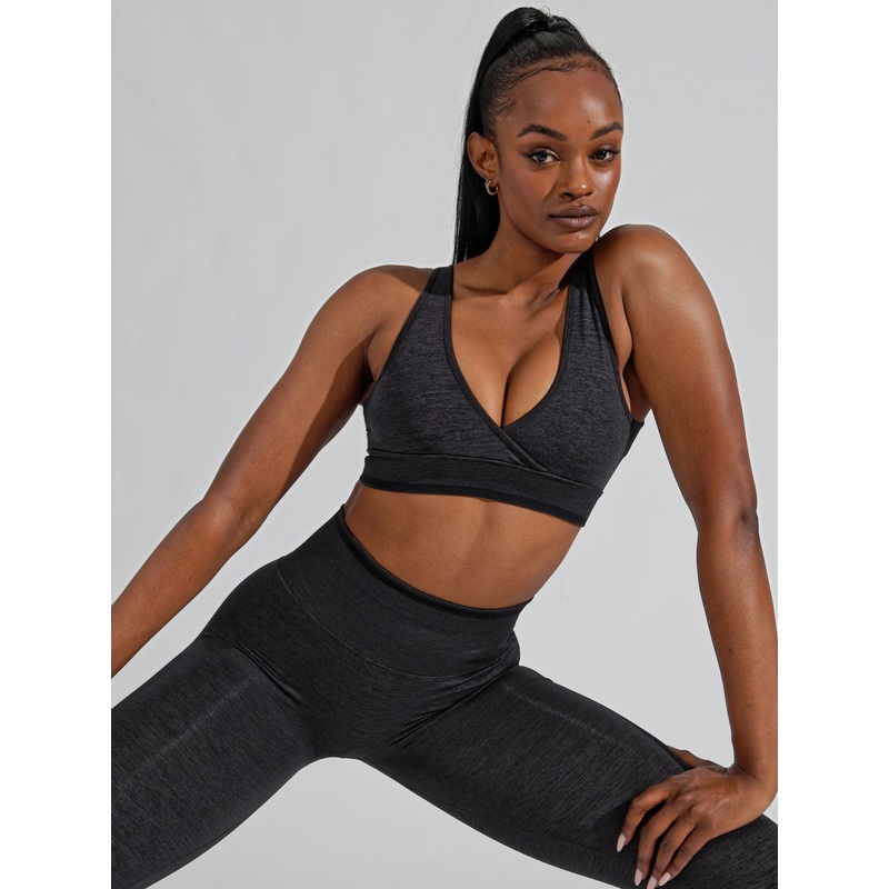 BBL Seamless Reversible Sports Bra – Charcoal