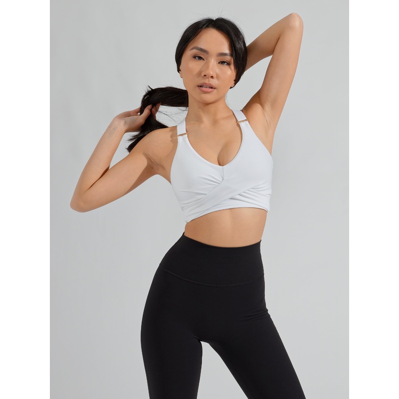 Candy Wrap Sports Bra – White|XXS|XS|S|M|L|XL|XXL|XXXL