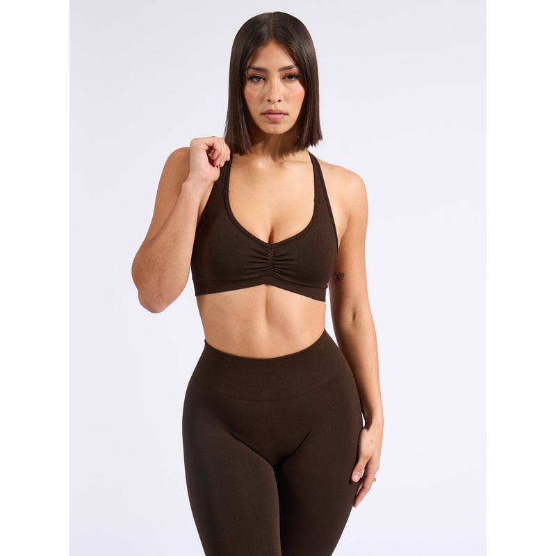 Halter Seamless Sports Bra – Cold Brew