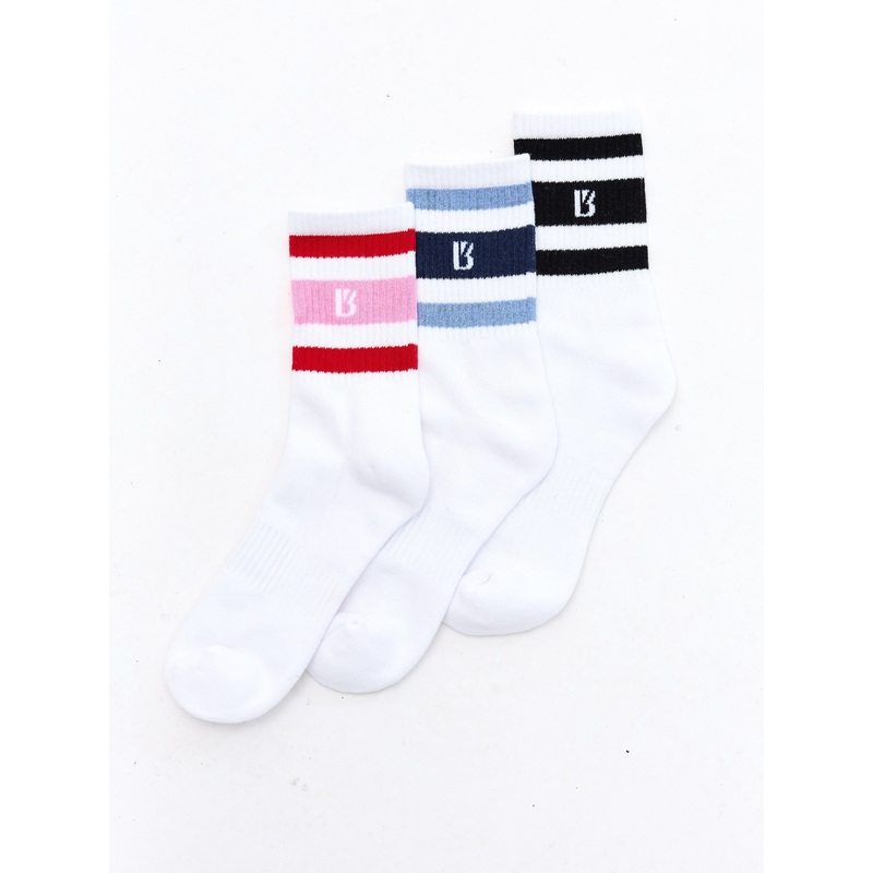 3 Pack Half Crew Stripe Sock – Story Stripe